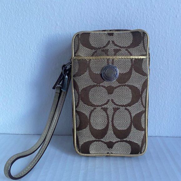 Brown Coach Cell Phone Holder